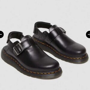 DR. MARTENS Jorge II Brando New Black Leather Slingback Mules $140 Women's 8